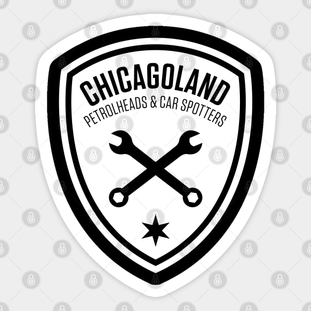 Chicagoland Petrolheads & Car Spotters - White Sticker by DeluxeGraphicSupply